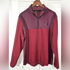 Under Armour Cold Gear Infrared 1/4 Zip Fleece Pullover Shirt Maroon Sz L